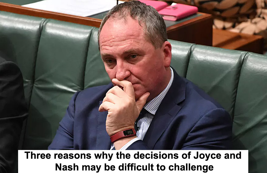 three reasons why the decisions of joyce and nash may be difficult to challenge