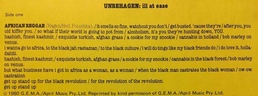 cream of the crate #42 : nina hagen band – unbehagen
