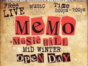 memo mid-winter open day – sun 16 july, 2pm to 7pm – free event