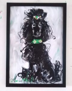 original poodle paintings by maria smirlis australian artist impressionist selling world wide to 14 different countries around the world